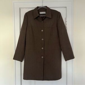 Vintage Travis Ayers Brown Sz 14 Blazer Jacket Dark Academia Office Quiet Luxury